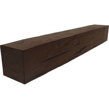 EKENA MILLWORK Hand Hewn Faux Wood Fireplace Mantel, Premium Hickory, 4"H x 4"D x 60"W MANUHH04X04X60ZH